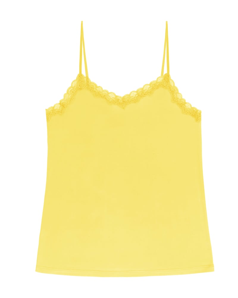 Front of a size 2XLarge Soft Silk Camisole in Lemon Zest by Uwila Warrior. | dia_product_style_image_id:242451